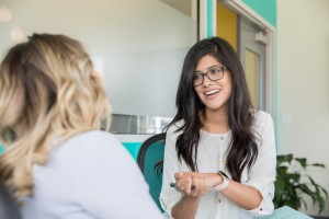 Professional counselor giving advice to client or patient during a session