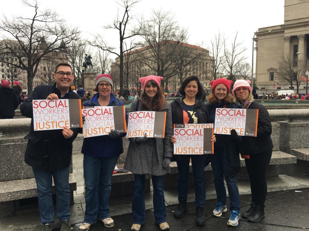 Dina Kastner (second from left) at the march.